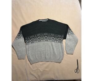 Vintage David Taylor Multi Colored Long Sleeve Sweater Sz XXL Grandpa Old Money